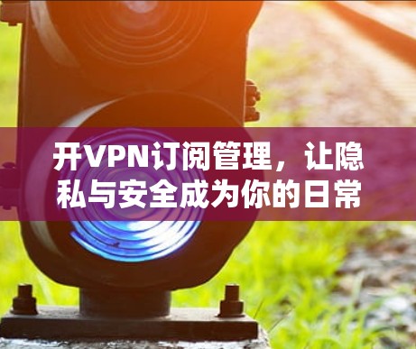 开VPN订阅管理,让隐私与安全成为你的日常 开VPN订阅管理,让隐私与安全成为你的日常